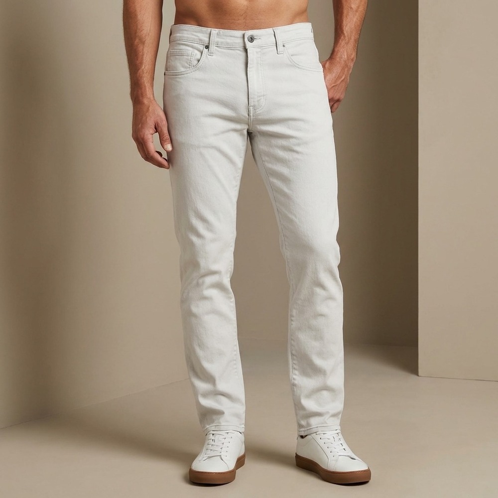 JOHNNIE-O Mens Hugo Pants 32x34 gray light nickel Cotton Stretch Preppy
